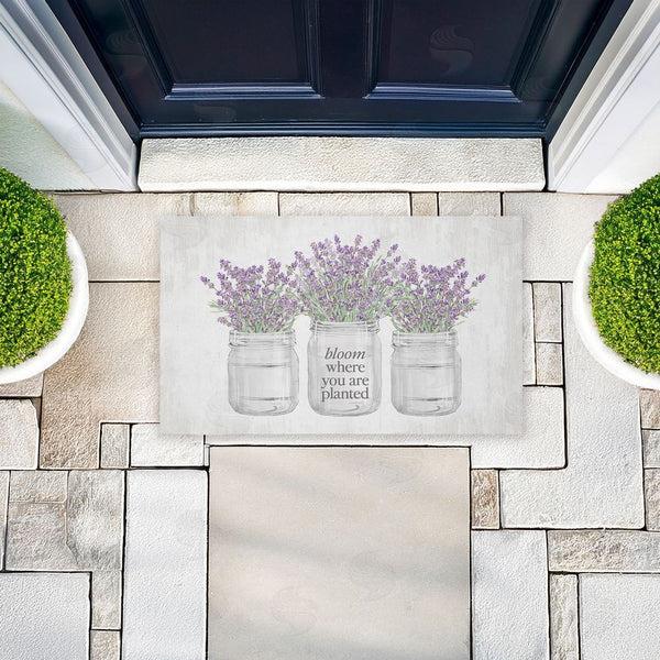 Stupell Industries Lettered And Lined | Bloom Where You Are Planted Non-Woven Door Mat