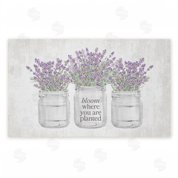 stupell industries Lettered and Lined | Bloom Where You Are Planted Non-Woven Door Mat