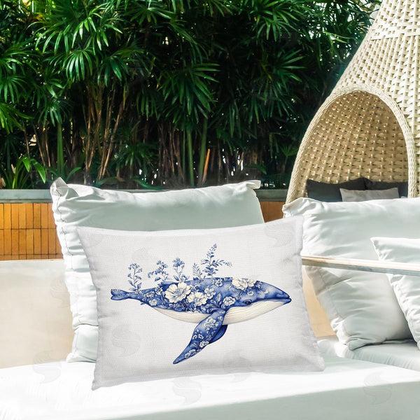 Stupell Industries Lettered And Lined | Blooming Toile Whale Printed Throw Pillow