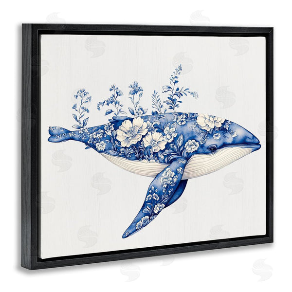 Stupell Industries Lettered And Lined | Blooming Toile Whale Wall Art