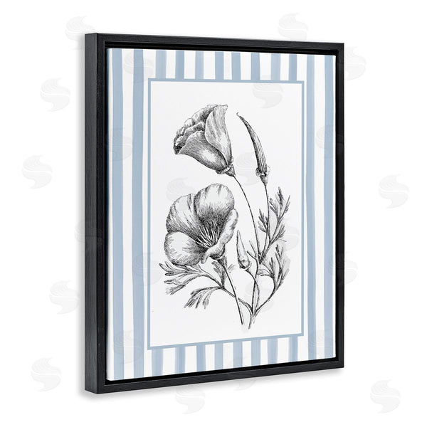 Stupell Industries Lettered And Lined | Blossoming Flowers On Stripes