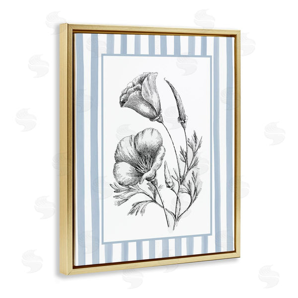 Stupell Industries Lettered And Lined | Blossoming Flowers On Stripes