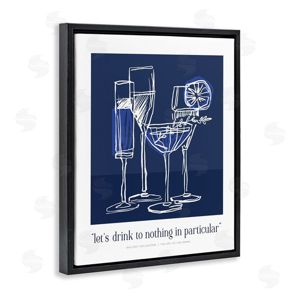 Stupell Industries Lettered And Lined | Blue Drink Toast Phrase