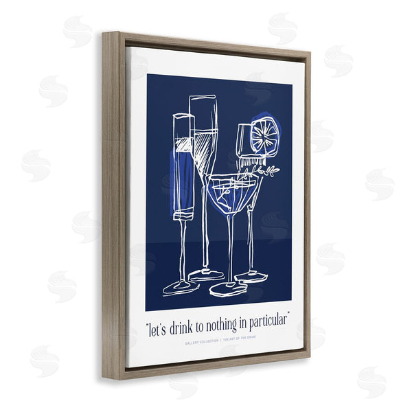 Stupell Industries Lettered And Lined | Blue Drink Toast Phrase