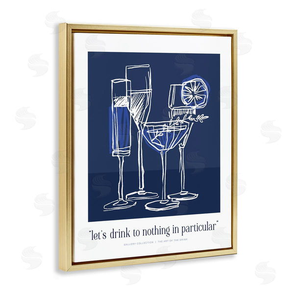 Stupell Industries Lettered And Lined | Blue Drink Toast Phrase