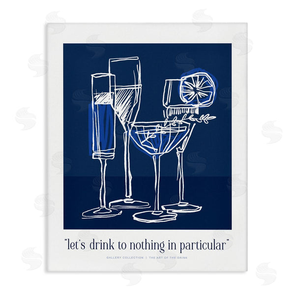 stupell industries Lettered and Lined | Blue Drink Toast Phrase