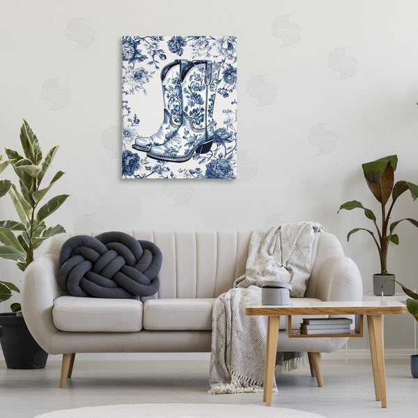 Stupell Industries Lettered And Lined | Blue Spring Florals & Boots Wall Art