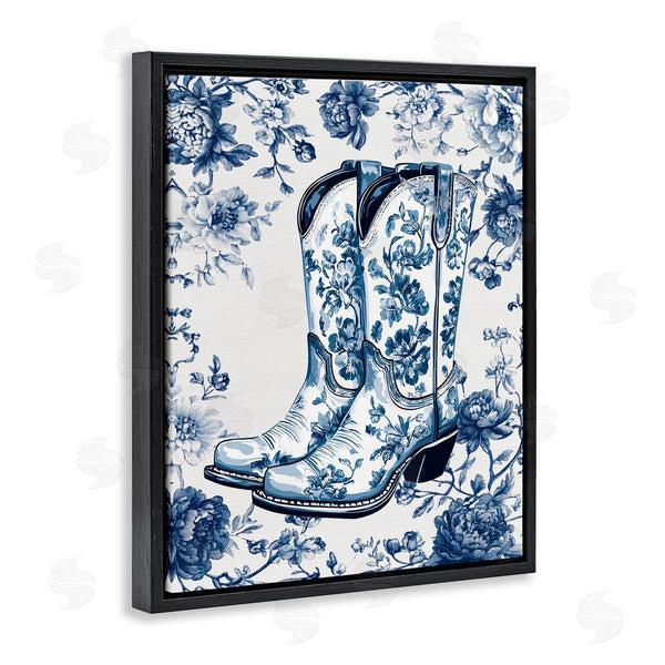 Stupell Industries Lettered And Lined | Blue Spring Florals & Boots Wall Art