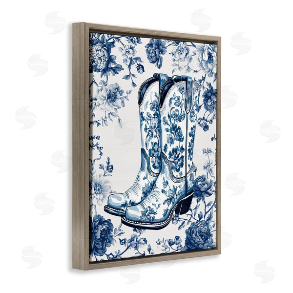 Stupell Industries Lettered And Lined | Blue Spring Florals & Boots Wall Art