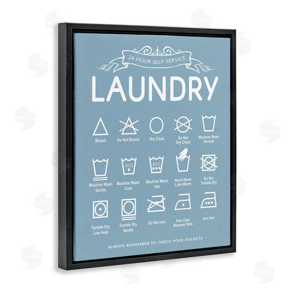 Stupell Industries Lettered And Lined | Blue Vintage Laundry Guide