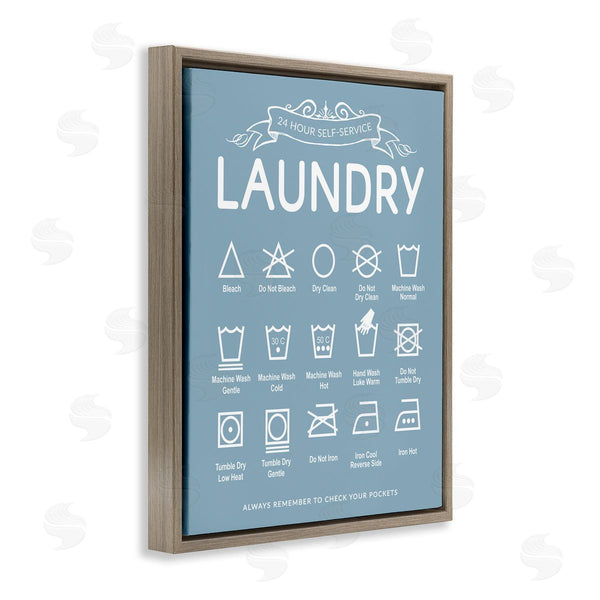 Stupell Industries Lettered And Lined | Blue Vintage Laundry Guide