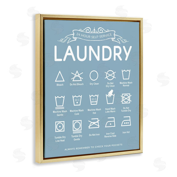 Stupell Industries Lettered And Lined | Blue Vintage Laundry Guide