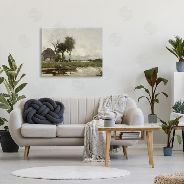 Stupell Industries Lettered And Lined | Boat On River Classic Scene Wall Art