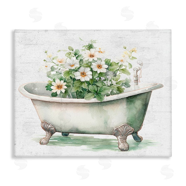 stupell industries Lettered and Lined | Boho Tub with Daisies Wall Art
