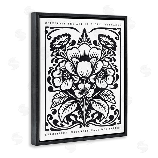 Stupell Industries Lettered And Lined | Bold Vintage Blooms Outline