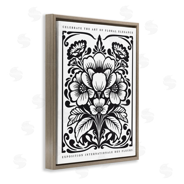 Stupell Industries Lettered And Lined | Bold Vintage Blooms Outline