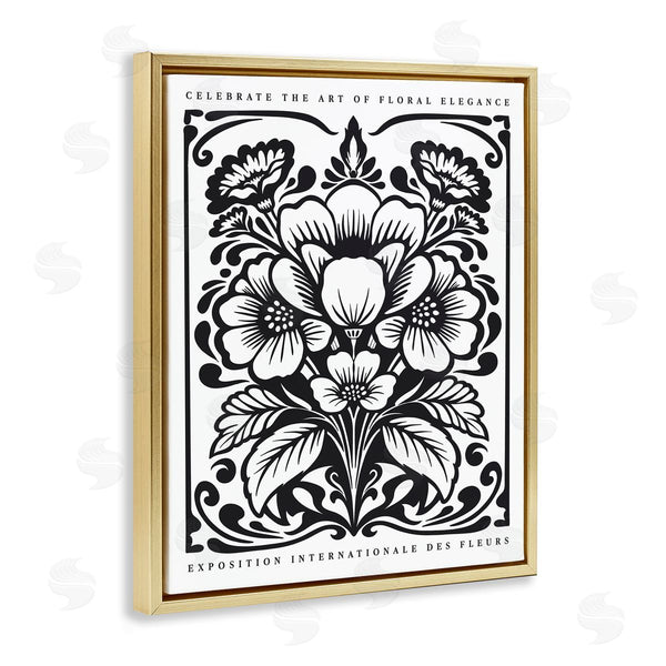 Stupell Industries Lettered And Lined | Bold Vintage Blooms Outline