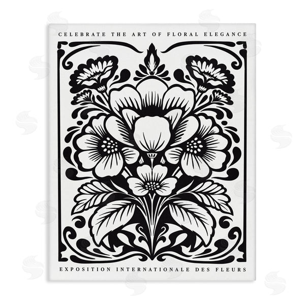 stupell industries Lettered and Lined | Bold Vintage Blooms Outline