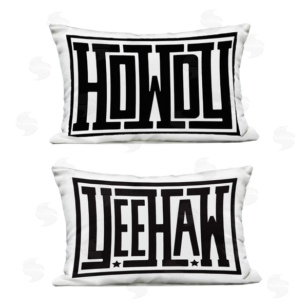 Stupell Industries Lettered And Lined | Bold Western Greetings Printed Throw Pillow Set