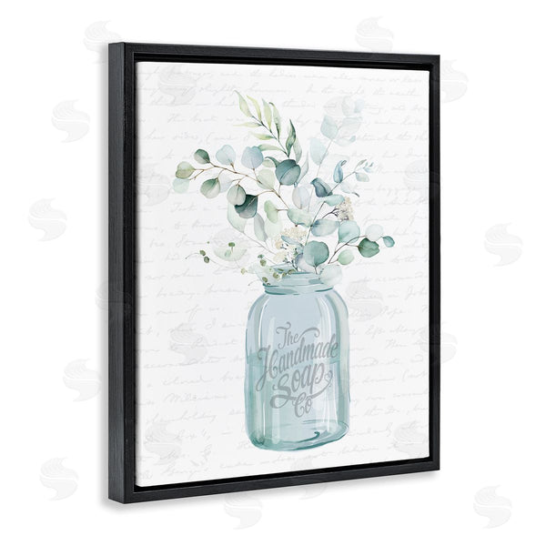 Stupell Industries Lettered And Lined | Botanical Sprigs Arrangement Vintage Jar Cursive Script Wall Art