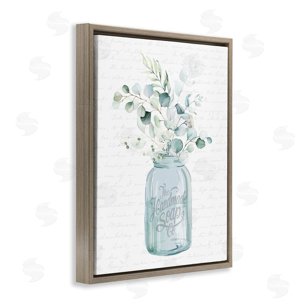Stupell Industries Lettered And Lined | Botanical Sprigs Arrangement Vintage Jar Cursive Script Wall Art
