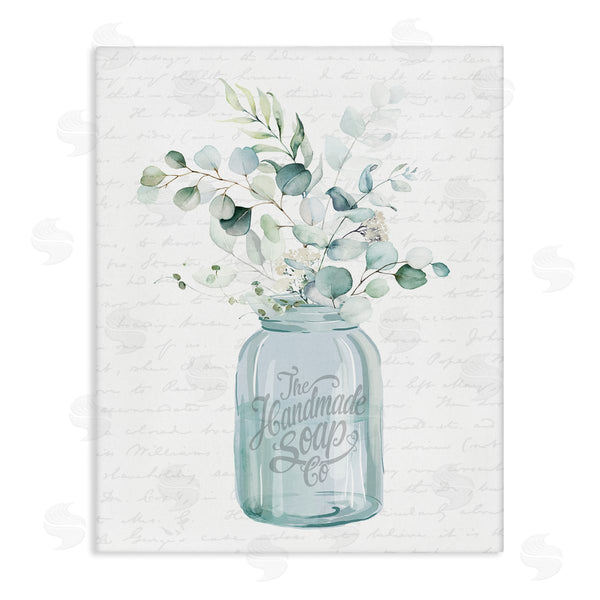 stupell industries Lettered and Lined | Botanical Sprigs Arrangement Vintage Jar Cursive Script Wall Art