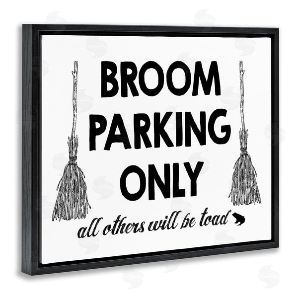 Stupell Industries Lettered And Lined | Broom Parking Witty Halloween Wall Art