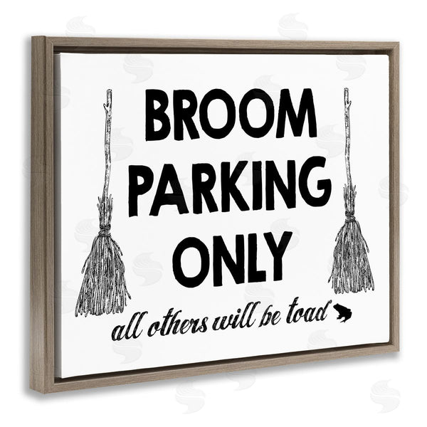 Stupell Industries Lettered And Lined | Broom Parking Witty Halloween Wall Art