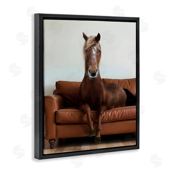 Stupell Industries Lettered And Lined | Brown Horse On Couch