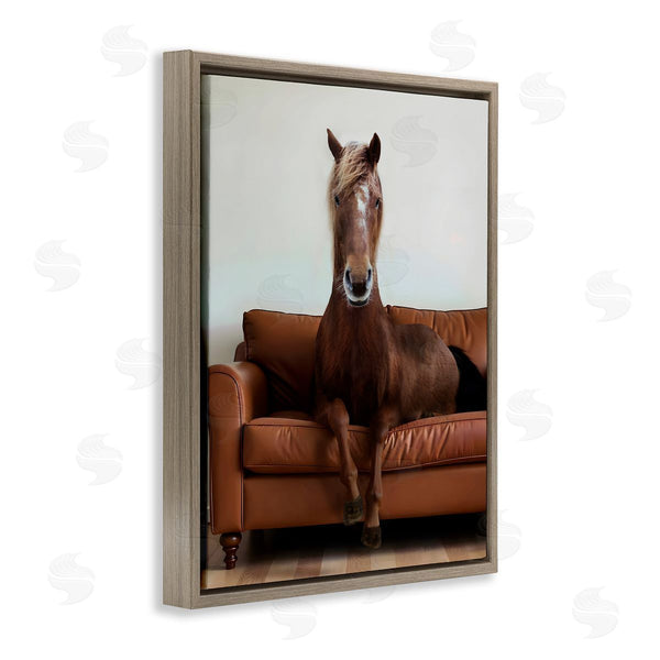 Stupell Industries Lettered And Lined | Brown Horse On Couch