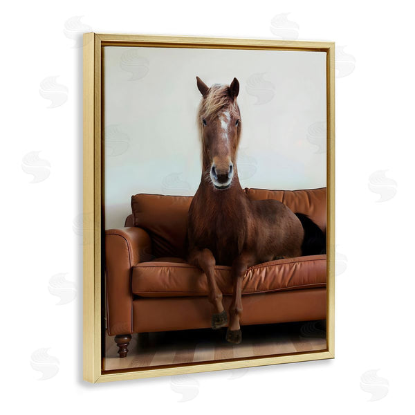 Stupell Industries Lettered And Lined | Brown Horse On Couch