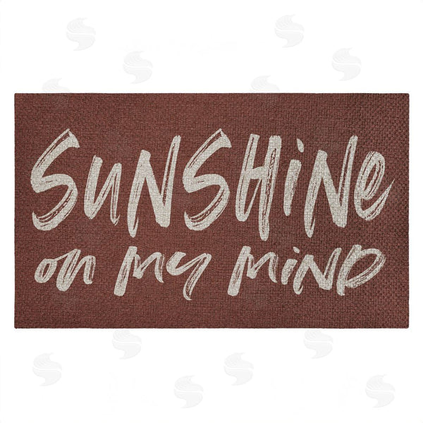 stupell industries Lettered and Lined | Brown Sunshine On My Mind Faux Sisal Door Mat