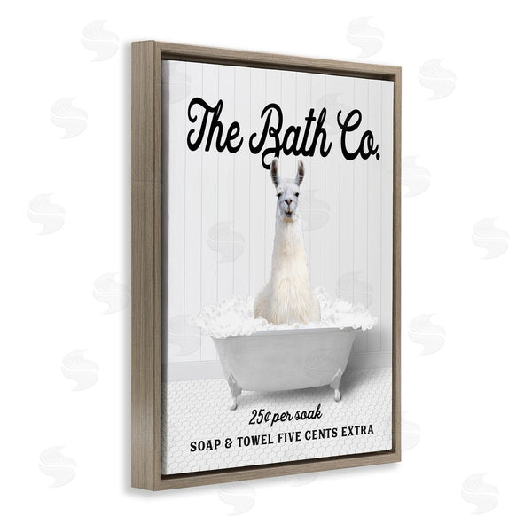 Stupell Industries Lettered And Lined | Bubble Bath Ad Llama Wall Art