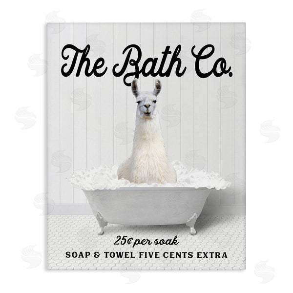 stupell industries Lettered and Lined | Bubble Bath Ad Llama Wall Art