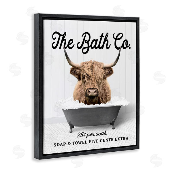 Stupell Industries Lettered And Lined | Bubble Bath Highland Cow Wall Art