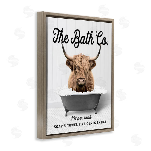Stupell Industries Lettered And Lined | Bubble Bath Highland Cow Wall Art