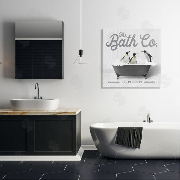 Stupell Industries Lettered And Lined | Bubble Bath Penguins Wall Art