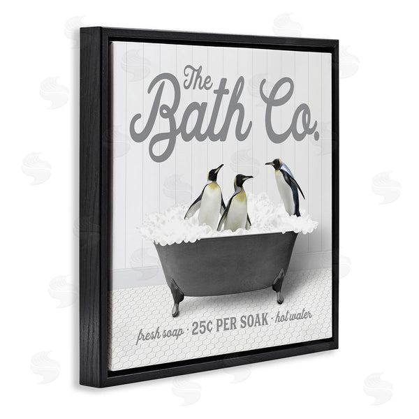 Stupell Industries Lettered And Lined | Bubble Bath Penguins Wall Art