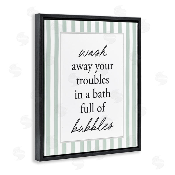 Stupell Industries Lettered And Lined | Bubble Bath Phrase On Stripes
