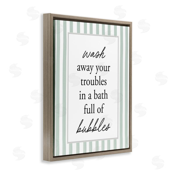 Stupell Industries Lettered And Lined | Bubble Bath Phrase On Stripes