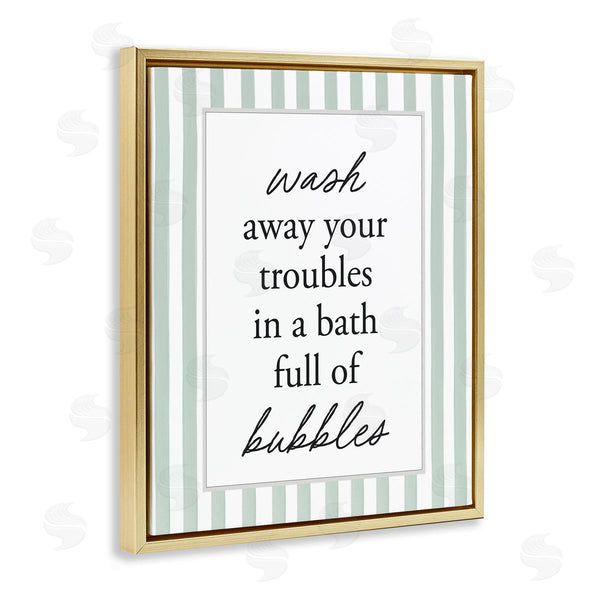Stupell Industries Lettered And Lined | Bubble Bath Phrase On Stripes