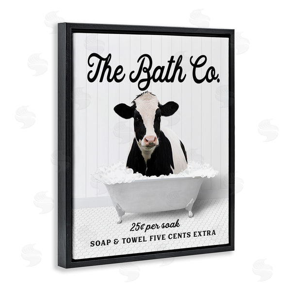 Stupell Industries Lettered And Lined | Bubble Bathtub Cow Wall Art