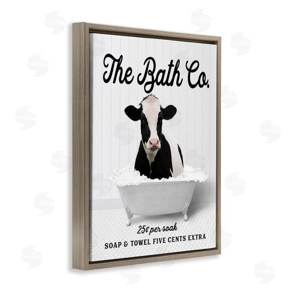 Stupell Industries Lettered And Lined | Bubble Bathtub Cow Wall Art