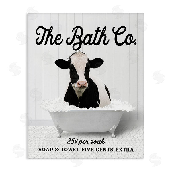 stupell industries Lettered and Lined | Bubble Bathtub Cow Wall Art