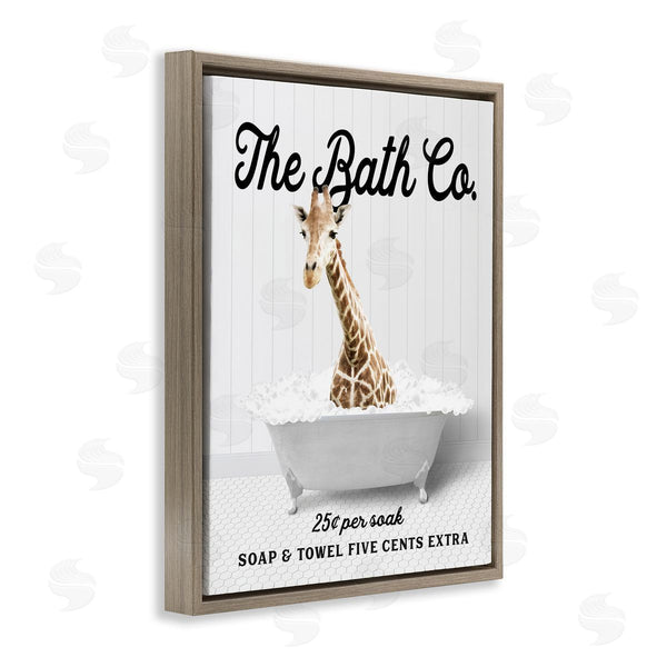 Stupell Industries Lettered And Lined | Bubble Bathtub Giraffe Wall Art