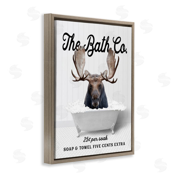Stupell Industries Lettered And Lined | Bubble Bathtub Moose Wall Art