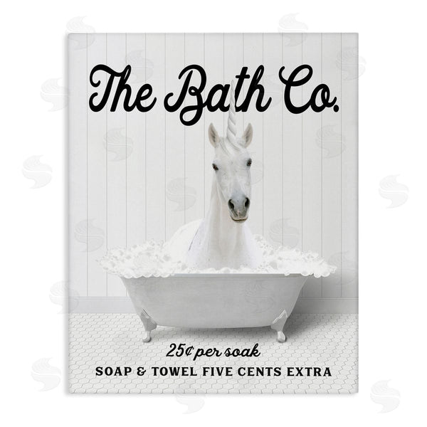 stupell industries Lettered and Lined | Bubble Bathtub Unicorn Wall Art