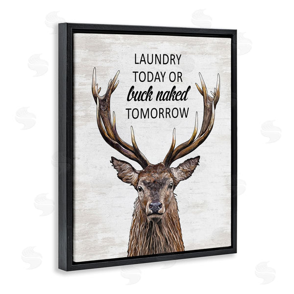 Stupell Industries Lettered And Lined | Buck Naked Tomorrow Funny Laundry