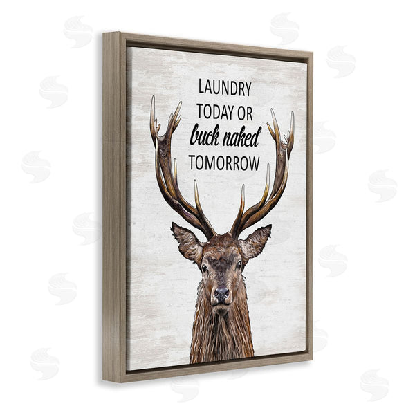 Stupell Industries Lettered And Lined | Buck Naked Tomorrow Funny Laundry