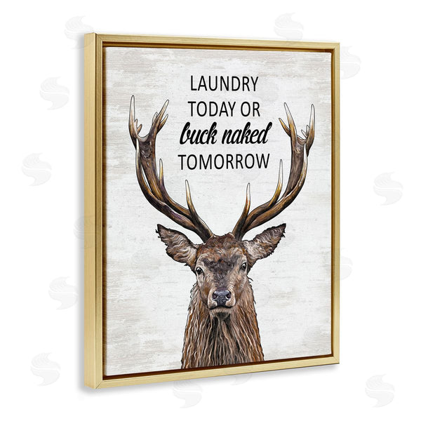 Stupell Industries Lettered And Lined | Buck Naked Tomorrow Funny Laundry